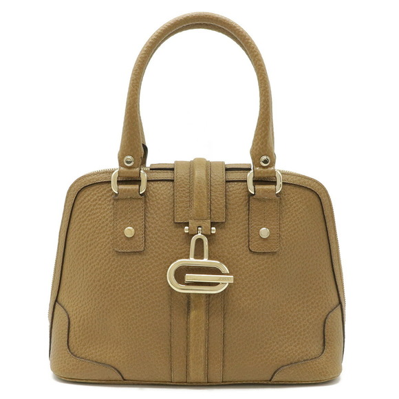 Gucci Handbags - GUCCI G Handbag Tote Bag Embossed Leather Camel 145822